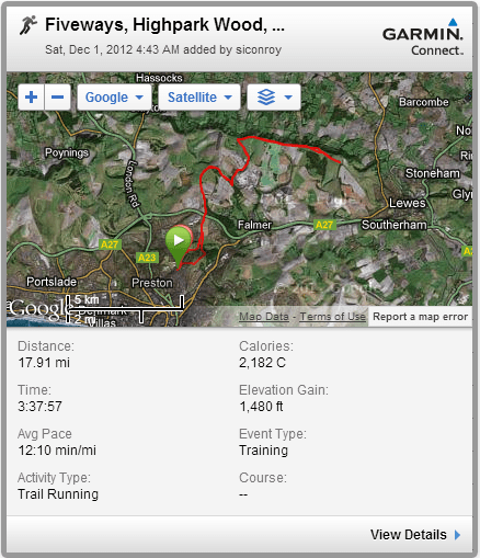 Fiveways, Highpark Wood, Millbank Wood, Plumpton, Offham - 18m out & back