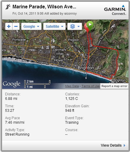 Marine Parade, Wilson Ave, Bear Road, Ditchling Rd - 7m loop
